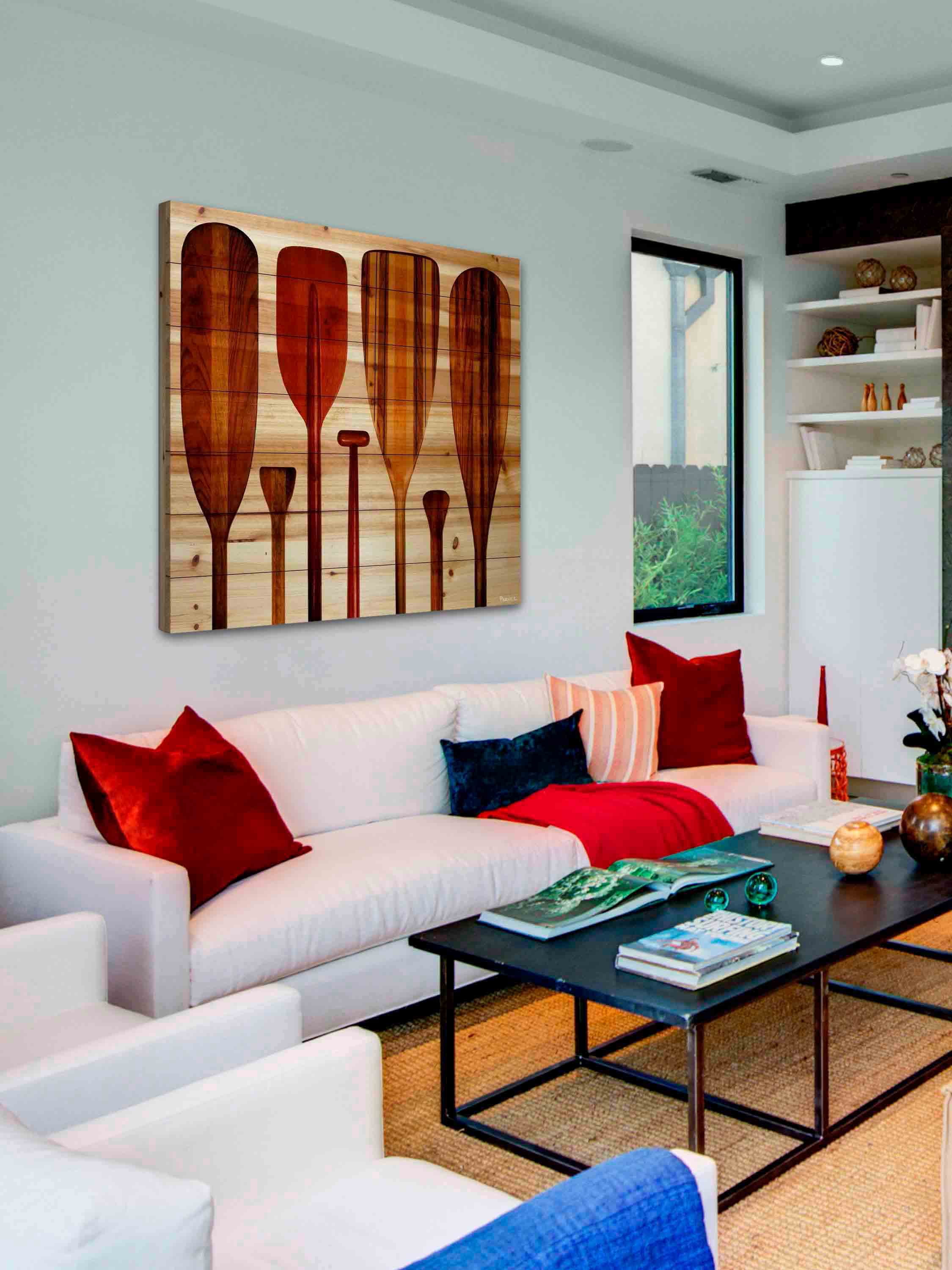 Parvez Taj Paddles Pinewood Wall Art, 18" x 18"
