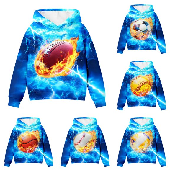 WhouRiu Boys Casual Hooded Sweatshirts Kids Fall Winter Fashion Graphic Pullover Hoodies
