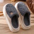 thumbnail image 2 of Pantuflas de algodón para hombre y mujer, otoño e invierno, para interiores y para calentar el hogar, 2024, nuevas pantuflas de piel para amantes en invierno para uso doméstico, 2 of 5