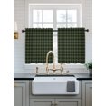 thumbnail image 2 of Green Black Buffalo Plaid Tier Curtains 24 Inch Length,Sheer Curtains for Bedroom Living Room Window Geometric Classic Checkered Short Kitchen Curtains Drapes for Small Half Window 27.5"x24" 2 Panels, 2 of 7