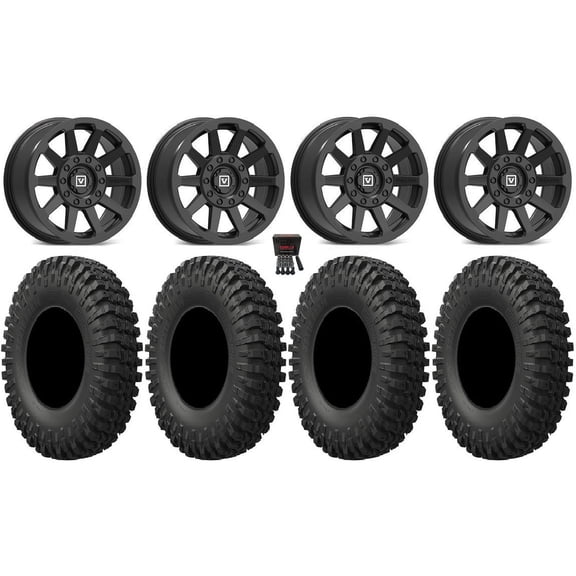 Valor V03 15" Wheels Black 33" MotoCrusher Tires Sportsman RZR Ranger
