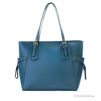 Michael Kors Large Jet Set Pearl Grey Saffiano Leather Zip-Top