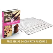 Oven-Safe Stainless Steel Rectangular Cooling and Baking Rack Set - Quarter Sheet - 8.5x12 - 2 Pack
