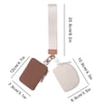 thumbnail image 4 of Billeteras de pulsera de doble bolsa mini zip alrededor de la billetera de llavero para mujeres marrón, 4 of 6