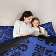thumbnail image 4 of jejeloiu Edgy Skull King Size Comforter Sets,Gothic Print Comforters King Size For Adults,Blue Black,Black Reversible,3-Piece,1 Comforter and 2 Pillowcases, 4 of 7