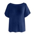 thumbnail image 5 of UDAUDU Women's Sheer Beach Cover Ups Knit Sweater Tops Long Sleeve Crochet Hollow Out Going Out See-Through Blouse Navy M, 5 of 7