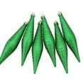 thumbnail image 2 of 6ct Green and Gold Glitter Striped Shatterproof Finial Drop Christmas Ornaments 5.75" (140mm), 2 of 2