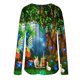 thumbnail image 5 of Camiseta suelta estampada a la moda para mujer, blusa de manga larga, cuello redondo, camisetas informales Pompotops FGAJ5602, 5 of 6