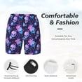 thumbnail image 3 of Sikiie Skull starry sky flower leaf Print Men's Double Layer Swimming Trunks, Adjustable Waistband and Pockets Sports Swimming Trunks, Beach Swimwear-XX-Large, 3 of 6