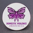 thumbnail image 4 of 3x3cm Awareness Of Domestic Violence Pin Purple Ribbon Metal Alloy Badge Fashion Accessory, 4 of 5