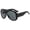 Glossy Black Black Grey, variant on Oversized Wrap Sunglasses UV400 Protection Unisex PC Frame Fashion Shades
