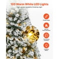 thumbnail image 5 of 4ft Prelit Flocked Xmas Tree 120 Warm LEDs 8 Modes 539 Tips, 5 of 10