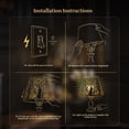 thumbnail image 3 of SWAIFDEE Metal Small Lamp Shade, Etched Arrow Design Lampshade for Table Wall Lamp, Outer Antique Bronze Inner Gold, 6x10x7.5in, 3 of 11
