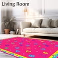 thumbnail image 2 of ODIKA 4'x6' Machine Washable Non-Slip Area Rug, Enchanted Learning Alphabet Educational Wonderland Nursery High Traffic Rug, Pink, 687443, 2 of 7