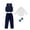 C Type Navy Blue Vest 4 Sets, variant on FLMEI Kids 4Pcs Tuxedo Suits for Boys Suit Outfit 5 Piece Set Teen Dress Clothes Little Big Girls Formal Wear boys dress shirts Boys Dress Suit