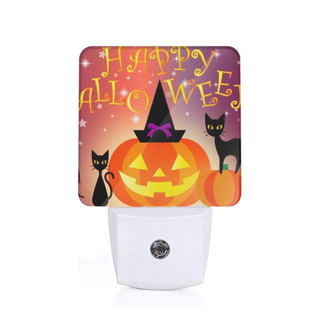 Balery Halloween Luz Nocturna LED con Sensor Automático, Enchufe con Sensor Crepuscular, Luz Suave de 0.5W para Dormitorio, Pasillo, Baño-UK