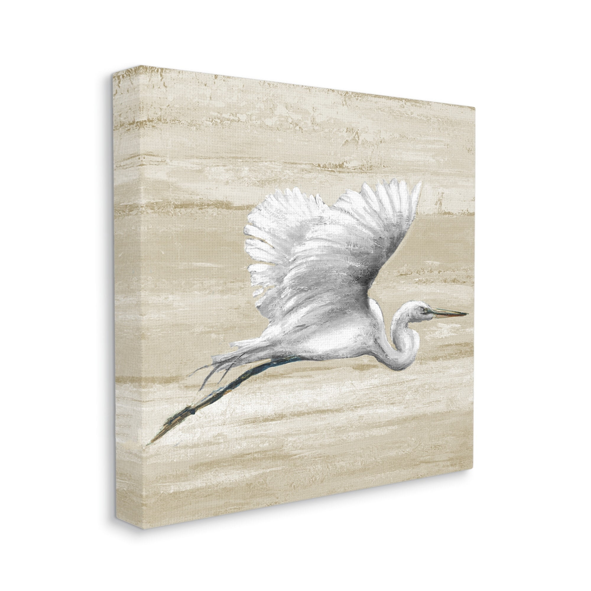 Stupell Industries Flying Heron Sand Textured Background Natural Tones,17 x 17, Design by Patricia Pinto