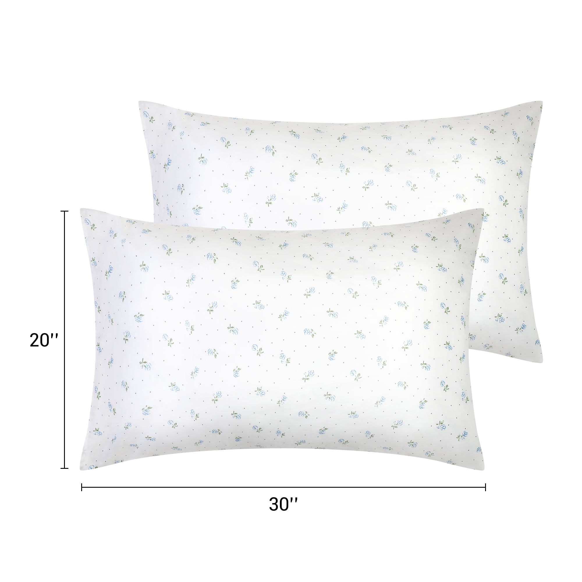 Unique Bargains Pillowcase Cotton Floral Pillow Cases with Envelope Closure Blue