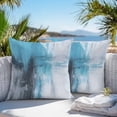 thumbnail image 4 of Outdoor Pillow Cover Ombre Teal Blue Set of 2 Waterproof Throw Pillowcases Modern Abstract Art Decorative Patio Furniture Pillows for Couch Garden Indoor & Outdoor Use, 4 of 9