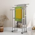 thumbnail image 2 of Towel Racks for Bathroom Metal Towel Rack Standing with Storage Shelf Bathroom Accessories Bath Towel Holder Next to Tub or Shower &Silver ( ), 2 of 9
