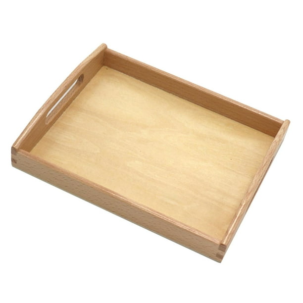 Bandeja de madera Montessori, bandeja de arena Montessori, juguetes, bandeja para servir de madera ligera y duradera Pequeño