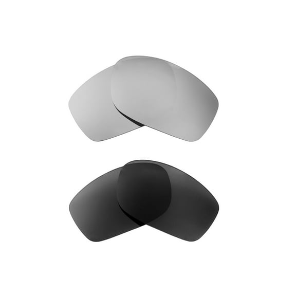 Walleva Polarized Titanium   Black Replacement Lenses For Oakley Conductor 8 Sunglasses