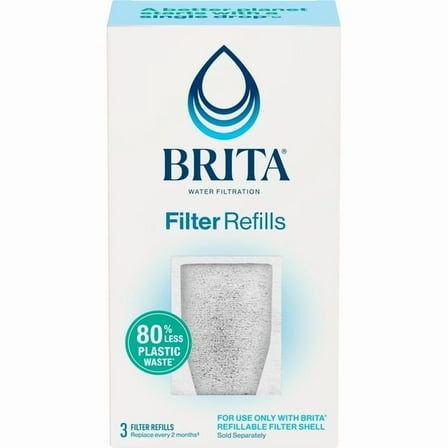 (2pack) Brita Refillable Water Filtration System Filter Refills, 3 Count