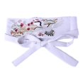 thumbnail image 4 of Cinturón Obi para mujer, bordado con lazo, cintura ancha para vestido de ceremonia del té. Blanco, 4 of 9