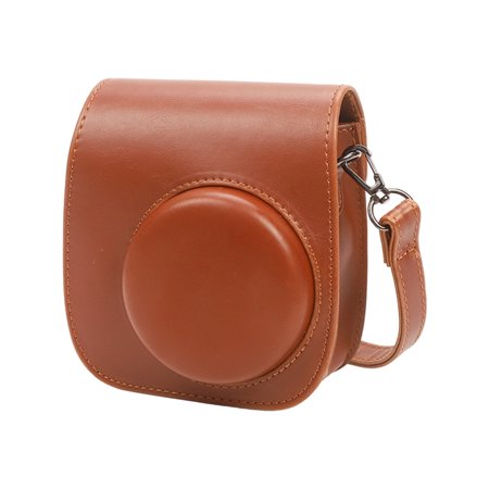 For 12 Vintage Film Camera Case Minimalist Film Machine PU Leather Protective Case with Shoulder Strap