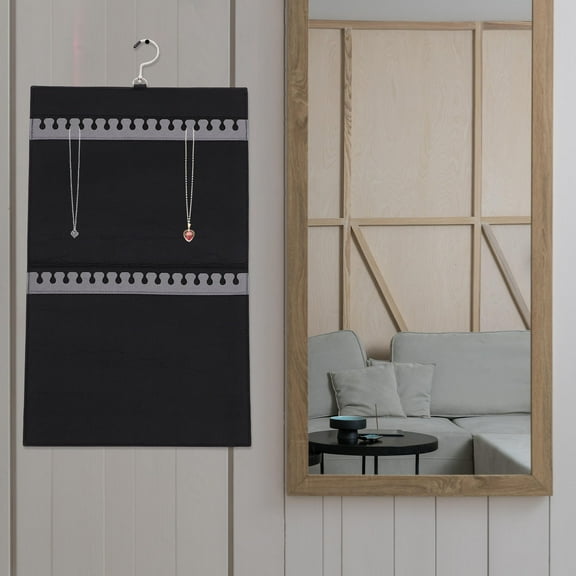 Masteelf  Necklace Holder Jewelry Storage Hanging Bag Travel Double Sided Hanger Child