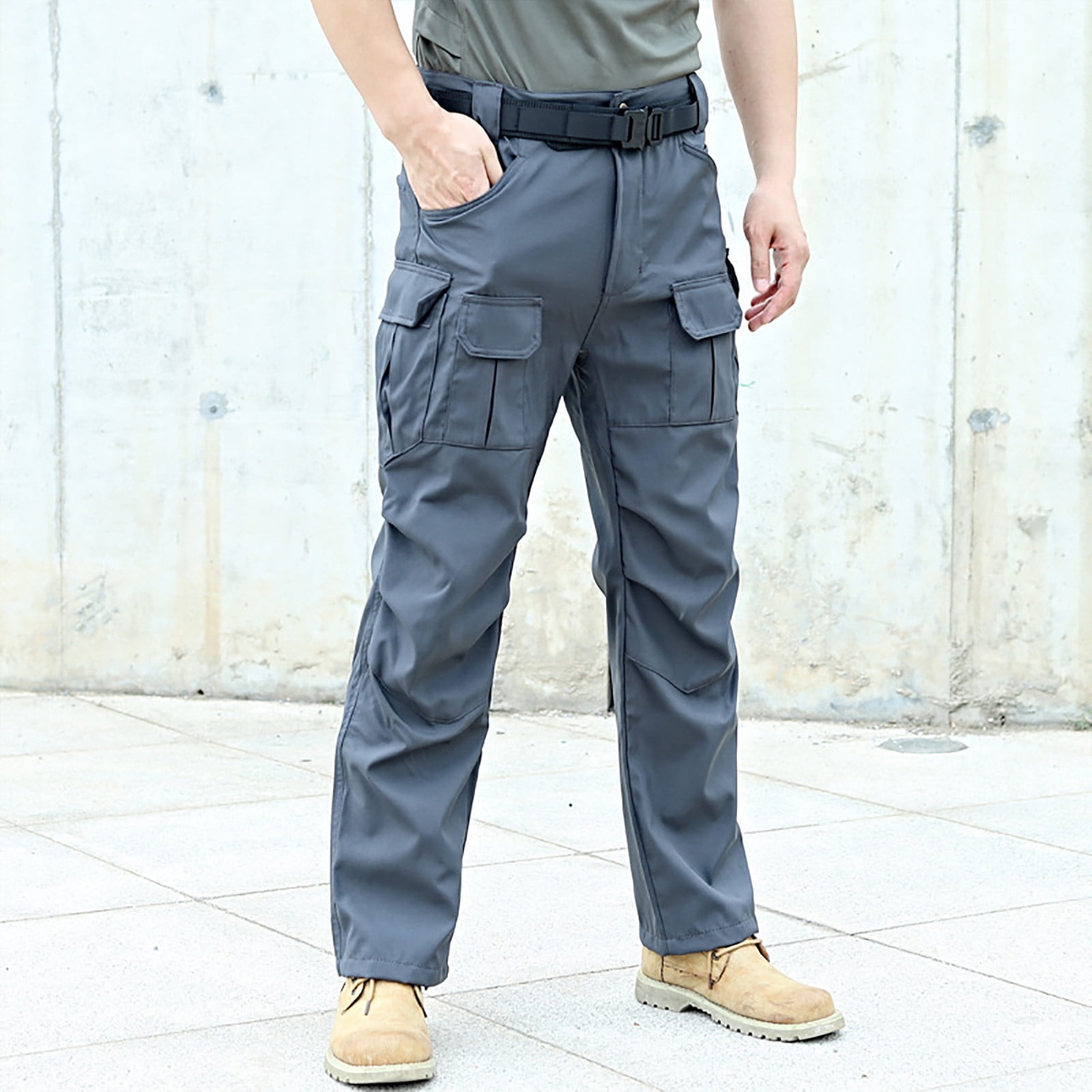 Meichang Cargo Pants for Men Fleece Lined Winter Thermal Straight