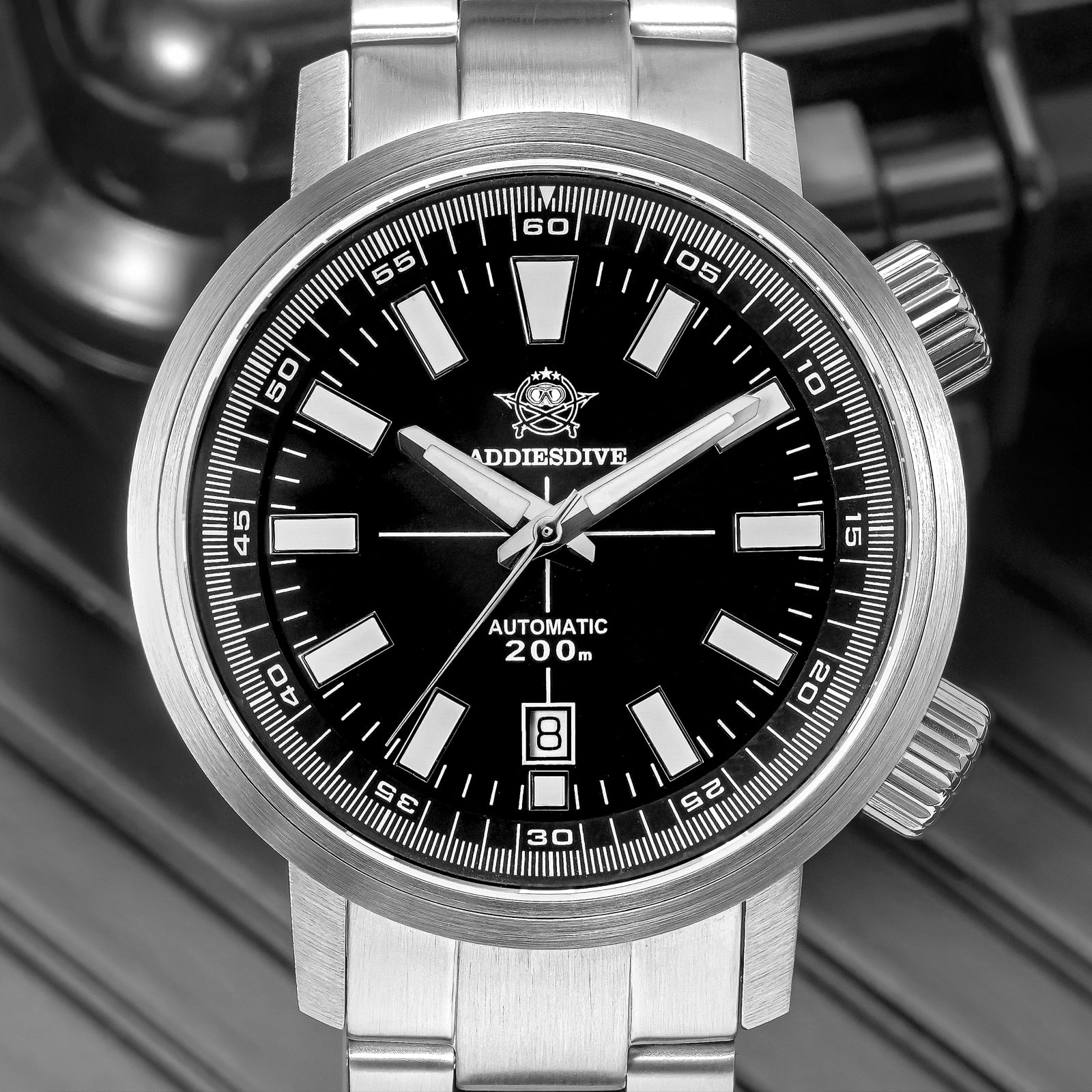 ADDIESDIVE Men's Automatic Watch Dive 200M Waterproof Sapphire Crystal Japanese Movement Stainless Steel Luminous Analog Mechanical Watches for Men