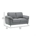 thumbnail image 5 of Nel 64 Inch Loveseat with Soft Gray Linen- Chrome Metal Legs- Solid Wood, 5 of 6