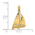 thumbnail image 2 of 14k Gold 3-d Sailboat High Polish Charm 21.5x12.9mm Wide 3.35mm Thick Pendant Necklace for Women, 2 of 2