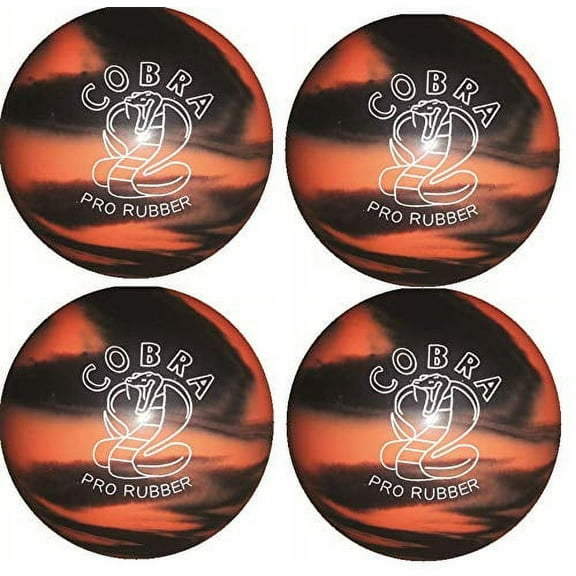 EPCO Candlepin Bowling Ball- Cobra Pro Rubber, Orange & Black - 4 Balls (Size:4 1/2 inch- 2lbs. 7oz.;)