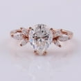 thumbnail image 3 of solitaire jewels 1.5CT Pear Moissanite 7 Stone Engagement Ring For Women, 14K Rose Gold, 3 of 8