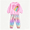 Pink-heart, variant on Toddler Girls 2-Piece Set Pink Rainbow Heart & Star Sweatshirt, Colorful Gradient Pants, Long Sleeve Outfit, 5T