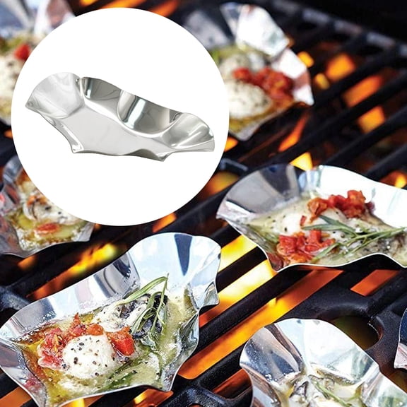 12 PCS Large Oyster Roasting Pan, Stainless Steel Reusable Oyster Shells, Ideal for Roasting Oysters, Scallops, Seafood and Barbecue
