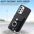 thumbnail image 2 of For Samsung Galaxy A23 Electroplating Skin-feel Leather Ring Card Wallet Phone Case(black), 2 of 5