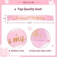thumbnail image 4 of MEANT2TOBE 29th Birthday Sash and Tiara for Women - Fabulous Set: Glitter Sash + Stars Rhinestone Pink Premium Metal Tiara for Women, 29th Birthday Gifts for 29th Birthday Party, 4 of 8