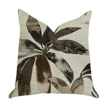 Plutus Santorini Cove Beige and Brown Tones Throw Pillow 22"L x22"W