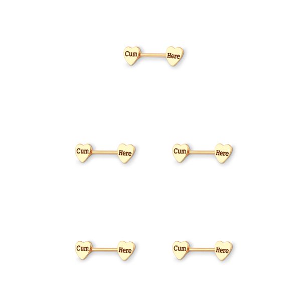 Minnieouse Anillo para pezones con barra, accesorio de moda exquisito, accesorios de joyería, decoración corporal atractiva para mujeres, Dorado Cum-aquí 5piezas