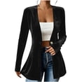 thumbnail image 3 of Scyoekwg Blazers for Women Long Sleeve Dressy Casual Velvet Jacket Button Slim Cardigan Coat for Evening Party (Black,XL), 3 of 6