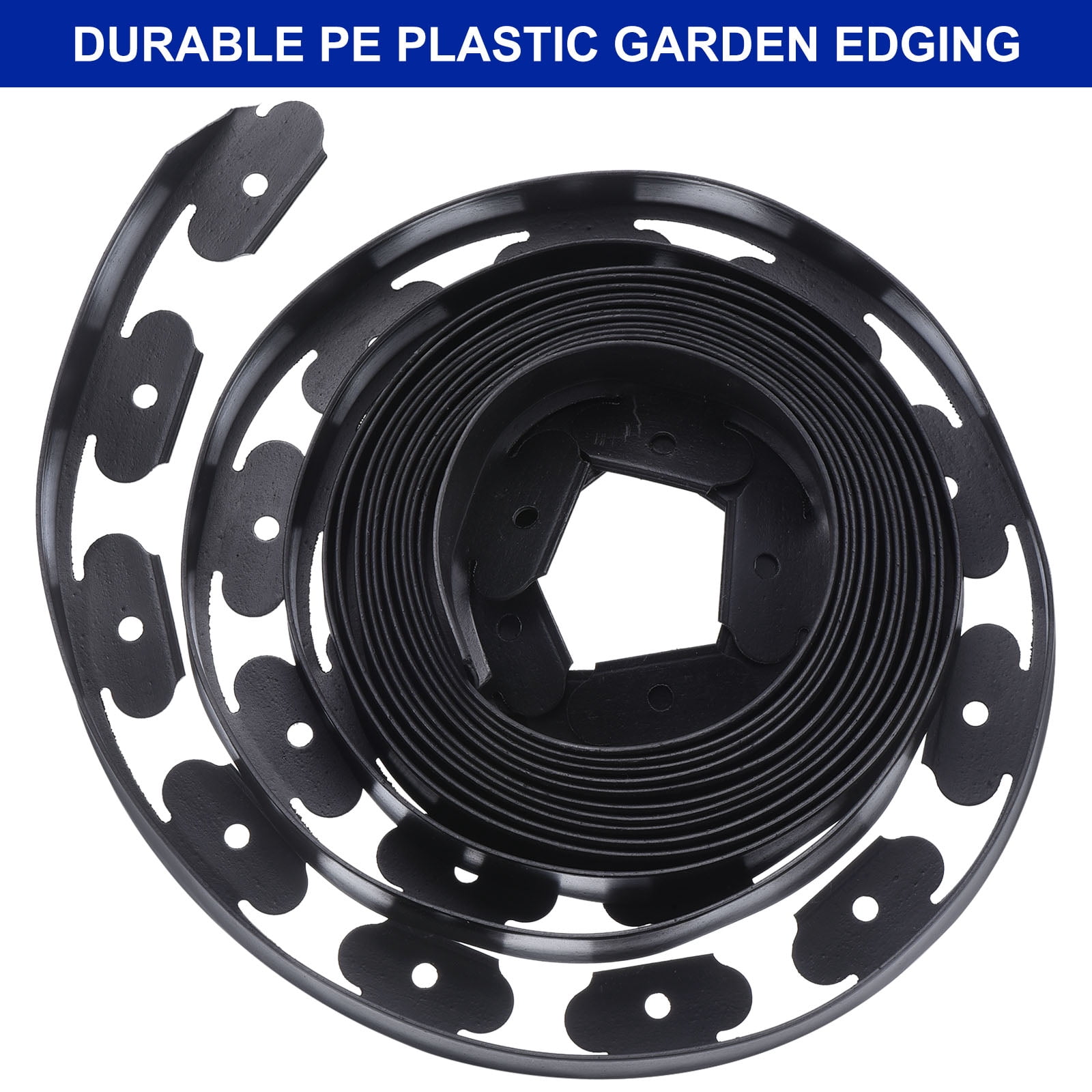 Uxcell 33Ft Border 2" Tall Plastic Garden Edging Kit for Yard Black