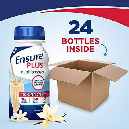 Ensure Plus with Fiber Oral Supplement Vanilla 8 oz Bottle Abbott 67086, 24 Ct
