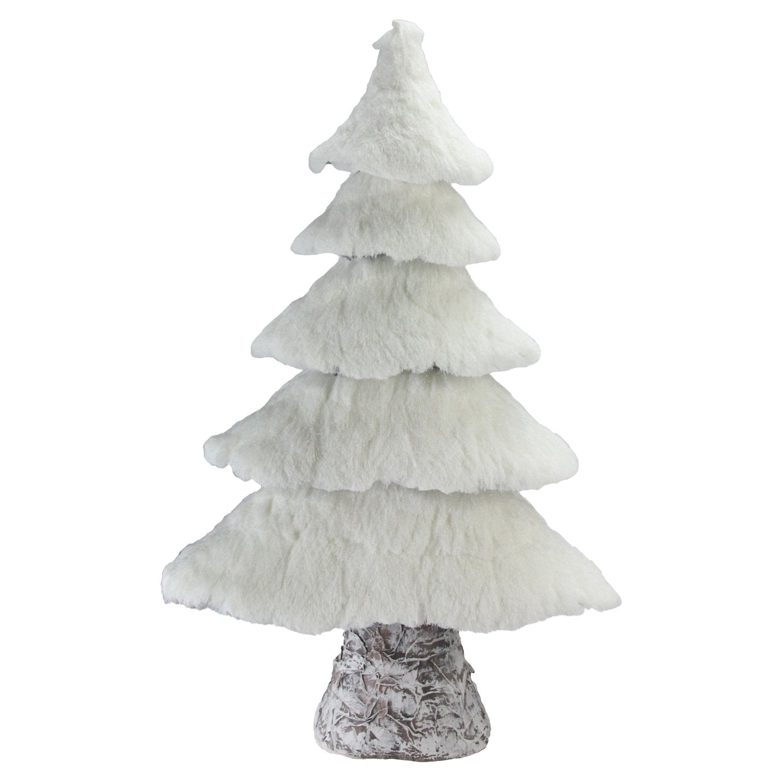 Northlight Rustic Birch Wood Tree with Faux Snow Canopy Tabletop ...