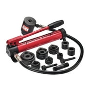 Yescom 1/2 to 2 Hydraulic Knockout Punch Set 10-Ton 6-Die Electrical Conduit Hole Punch Driver Kit - Red