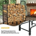 thumbnail image 4 of 4FT Firewood Rack Outdoor with Cover,Heavy Duty wood racks outdoor for firewood & 600D Fabric Waterproof Cover for Fireplace,350 LBS Weight Capacity for Outdoor Indoor Use (Black), 4 of 7