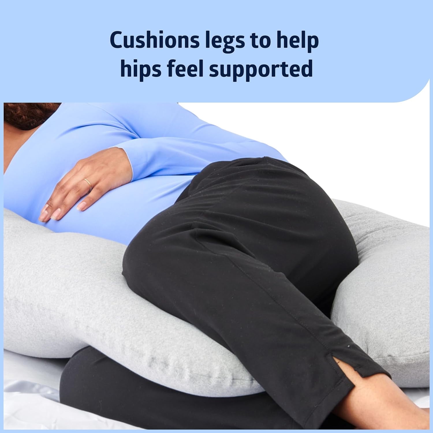 Medline Maternity Body Pillow, Pregnancy Pillow for Sleeping, U-Shape, Gray