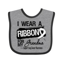 Inktastic Grandma Lung Cancer Ribbon Boys or Girls Baby Bib